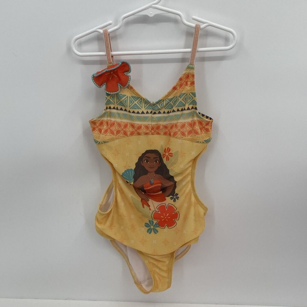 Disney Store Moana Swimsuit One Piece Cutout sides approximately size 6/6x